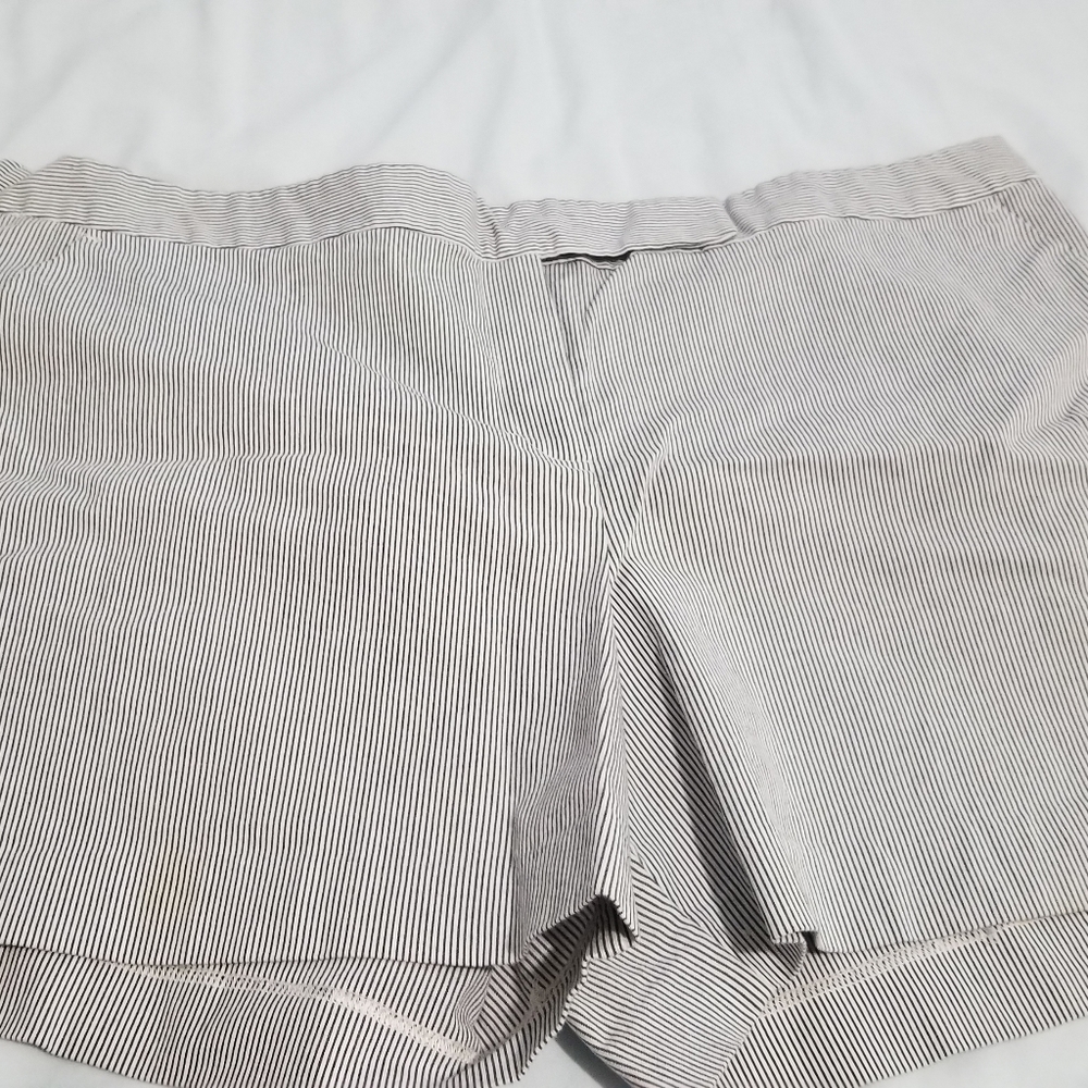 Navy blue & white pinstripe shorts